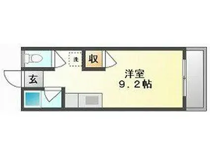 ソレイユK(ワンルーム/1階)の間取り写真