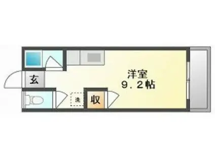 ソレイユK(ワンルーム/3階)の間取り写真