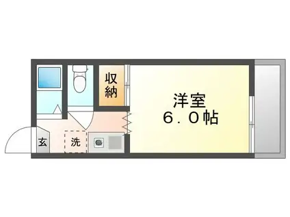 コンフレール半田(1K/1階)の間取り写真