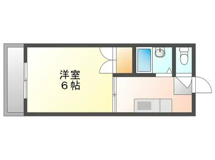 番町マンション(1K/2階)の間取り写真