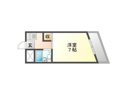 クマガイマンション(1K/2階)の間取り写真