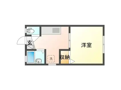 リトルノ赤坂台(1K/2階)の間取り写真