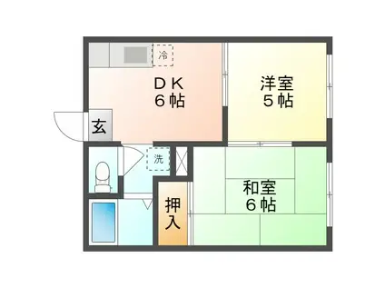 パレス エムB棟(2DK/2階)の間取り写真