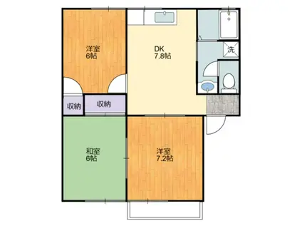 メゾン・エスプラネード(3DK/2階)の間取り写真