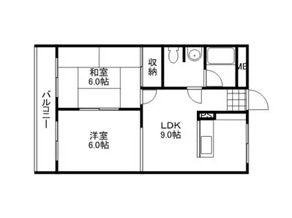 カサベルデ東山(2LDK/2階)の間取り写真