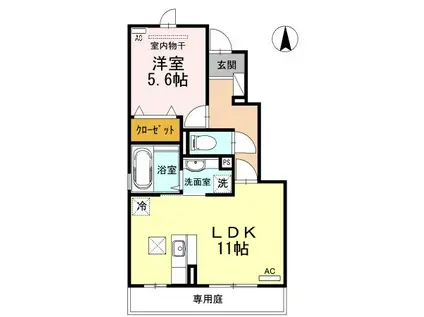 シュロスM(1LDK/1階)の間取り写真