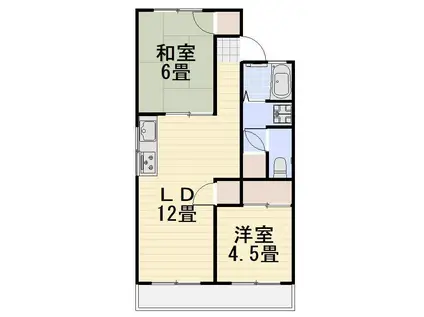 コーポラス高島新屋敷(2LDK/2階)の間取り写真