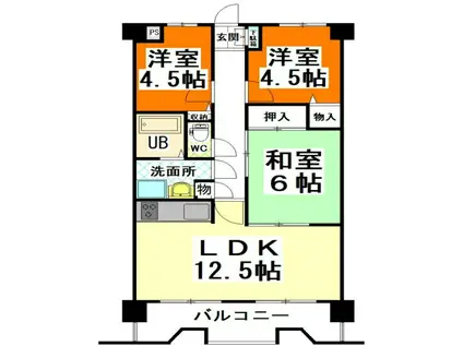 清水マンション(3LDK/3階)の間取り写真