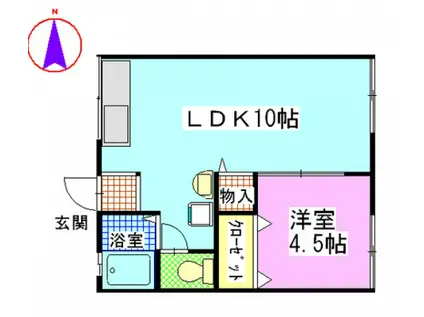 ヴィレッジ白菊(1LDK/1階)の間取り写真