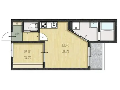 LIEN国富(1LDK/1階)の間取り写真