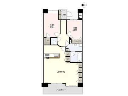 フローレンス中山下グランドアーク(2LDK/9階)の間取り写真