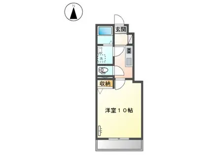 ブルースカイ(1K/1階)の間取り写真