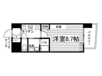 フォレスタ岡山医大前(1K/2階)の間取り写真