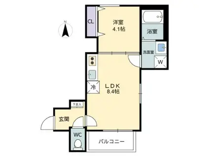 RIVER CITY 西川原(1LDK/3階)の間取り写真