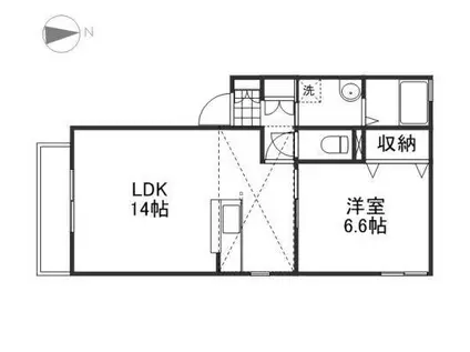 ラ・パルテール操山 弐番館(1LDK/2階)の間取り写真