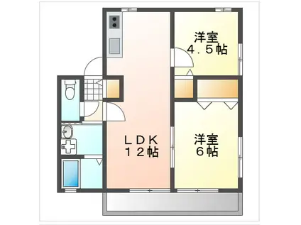 LIEBENHEIMA(2LDK/1階)の間取り写真
