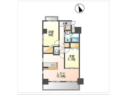 リッチ・クレールマンション(2LDK/2階)の間取り写真