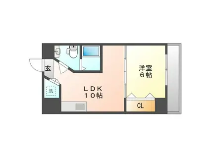 マンションニューヨーク医大東(1LDK/5階)の間取り写真