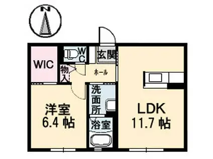 ピュアズB(1LDK/1階)の間取り写真