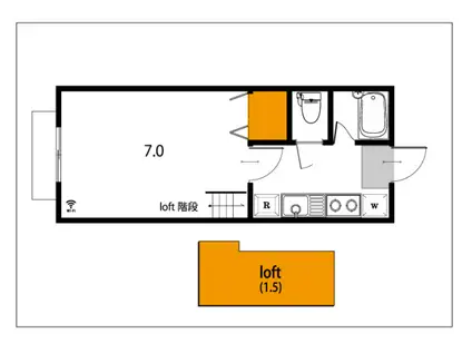 アヴァンセ(1K/2階)の間取り写真