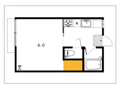メゾンハゴロモ(1K/2階)の間取り写真