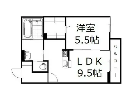 チッタ・デ・雄嶋(1LDK/1階)の間取り写真