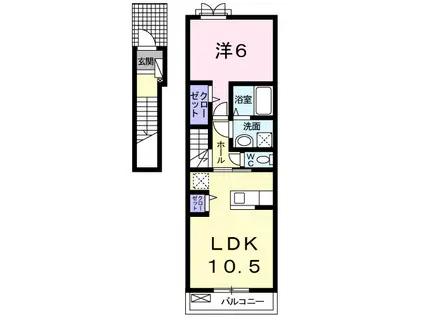 ライム17(1LDK/2階)の間取り写真