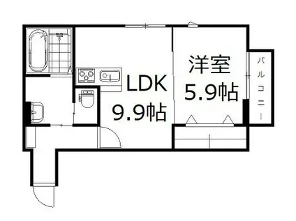 チッタ・デ・雄嶋(1LDK/1階)の間取り写真