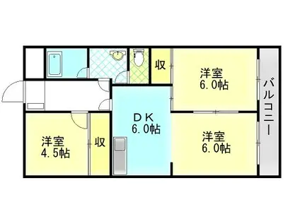 苔口マンション(3DK/2階)の間取り写真