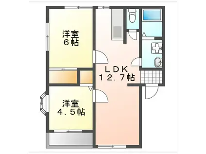 メゾン瑞(2LDK/2階)の間取り写真