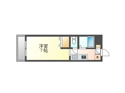 ファインパーク原尾島(1K/2階)の間取り写真