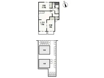 コーポ柴B(2LDK/2階)の間取り写真