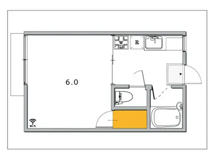 メゾンハゴロモ(1K/1階)の間取り写真