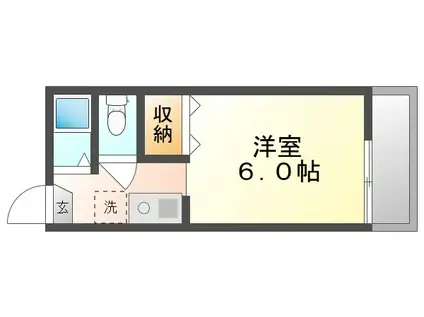 コンフレール半田(1K/1階)の間取り写真