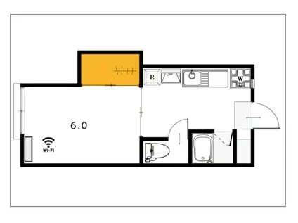 カレッジ浜(1K/2階)の間取り写真