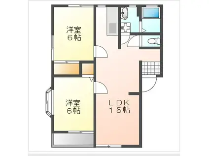 シティハウスクレミ C(2LDK/2階)の間取り写真