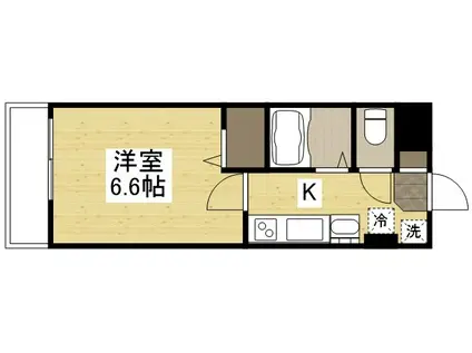 ウェーブレジデンス原尾島Ⅲ(1K/3階)の間取り写真