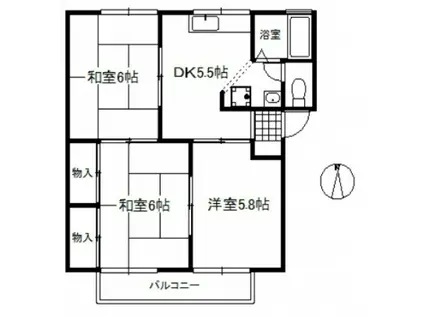 フローレス93 A棟(3DK/1階)の間取り写真