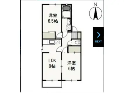 アーバンハイツ中井B(2LDK/2階)の間取り写真