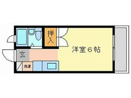 アーバンライフ高屋1(1K/3階)の間取り写真