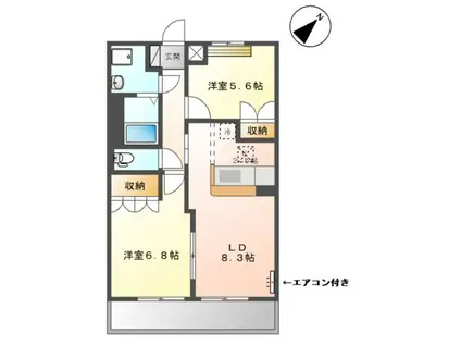 サンコート瀬戸Ⅰ(2LDK/1階)の間取り写真
