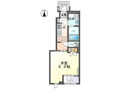 スターテラスⅡ西大寺(1K/1階)の間取り写真