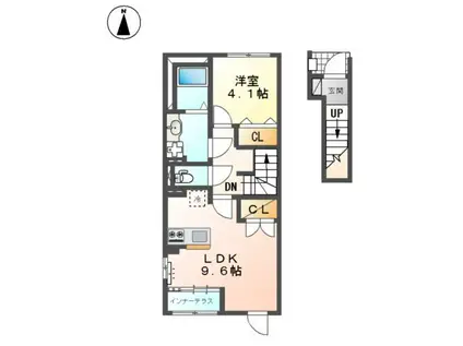 スターテラスⅡ西大寺(1LDK/2階)の間取り写真