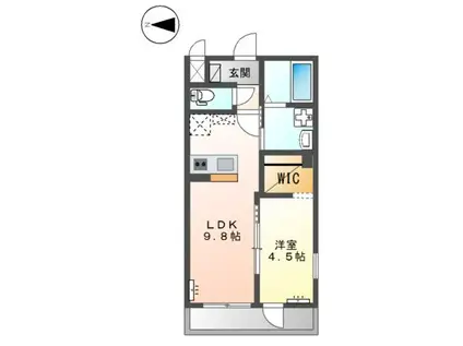 グレイスフル(1LDK/2階)の間取り写真