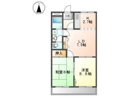 ミストラル(2LDK/2階)の間取り写真