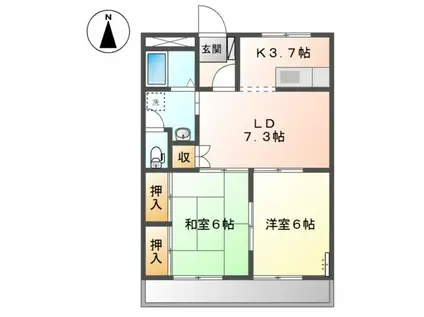 メゾンセルフィス(2LDK/1階)の間取り写真