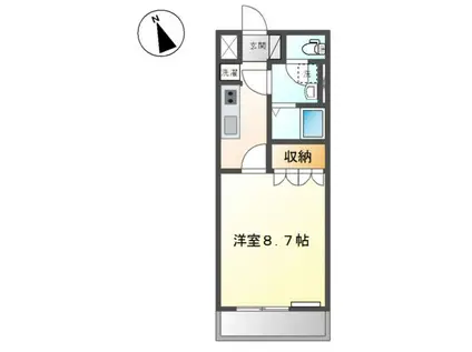 サウスコート・プランドール16(1K/2階)の間取り写真