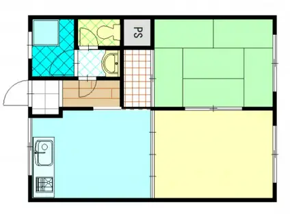 山陽ビル(2DK/2階)の間取り写真