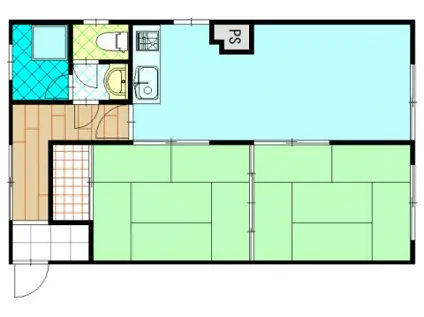 山陽ビル(2LDK/2階)の間取り写真