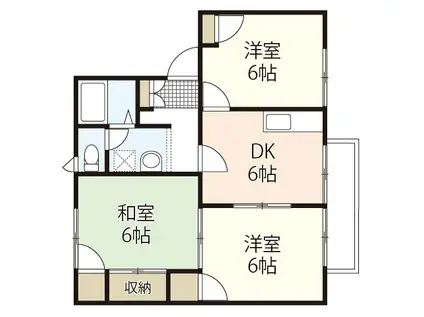 ディアス雄町(3DK/2階)の間取り写真